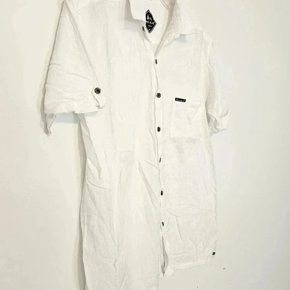 Blanc du Nil Short Sleeve Button Down 💯 Cotton - Picture 3 of 9